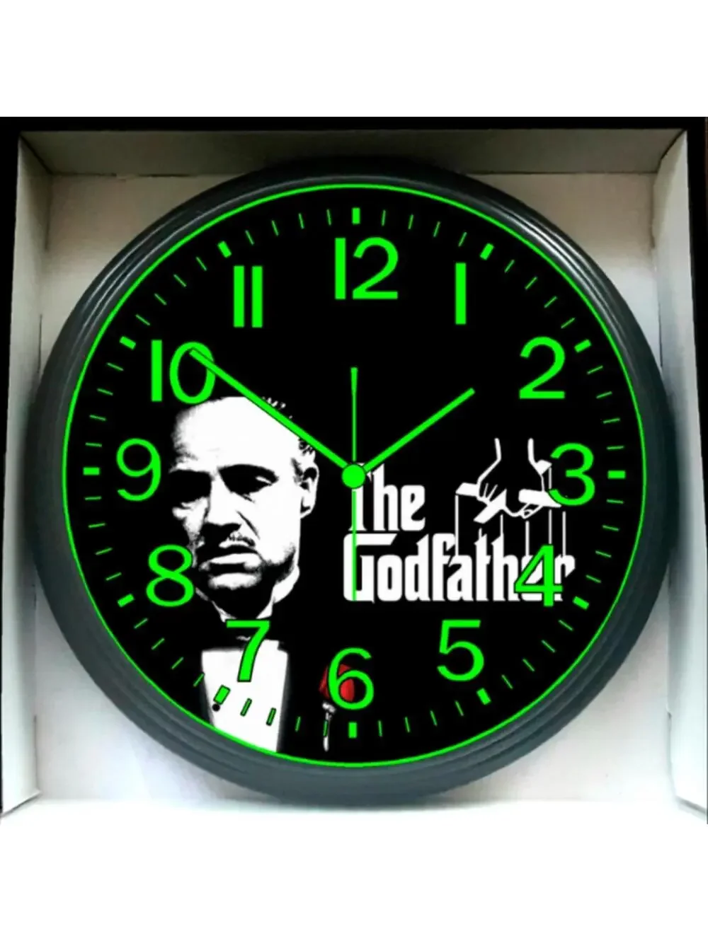 The God Father Mobster Omerta Glow In The Dark Wall Clock New!